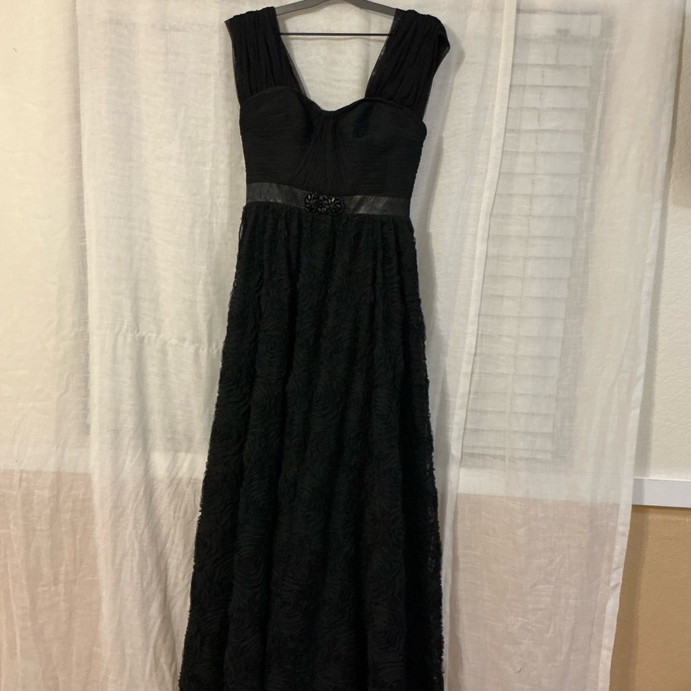 Adrianna Papell Black Rosette Dress